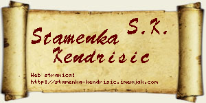 Stamenka Kendrišić vizit kartica
